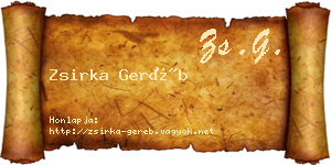 Zsirka Geréb névjegykártya